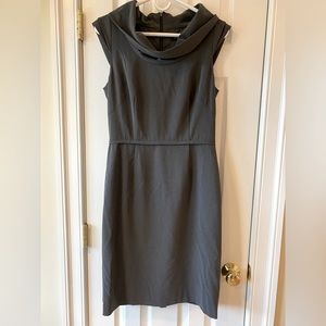 Tahari Arthur S. Levine cowl neck sheath dress. NWOT charcoal gray.